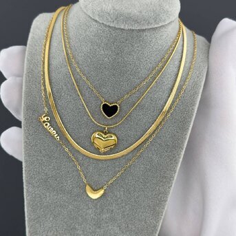 18K gold plated Stainless steel  "Heart" necklace, Intensity