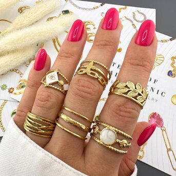Ring, 18K Gold Plated Steel