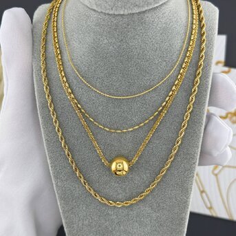 18K gold plated Stainless steel necklace, Intensity