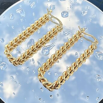 18K gold plated Stainless steel earrings, Intensity