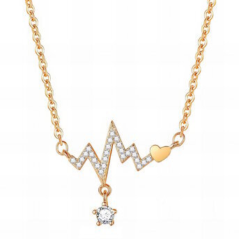 18K gold plated Stainless steel  "Heart" necklace, Intensity