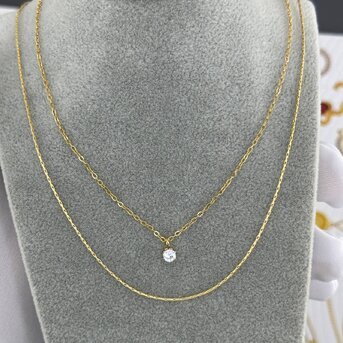 18K gold plated Stainless steel necklace, Intensity