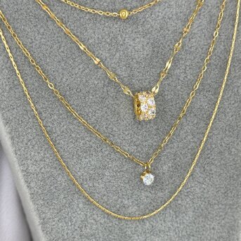 Necklace, 18K Gold Plated Steel