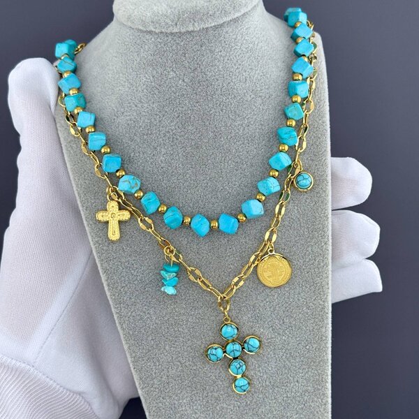 Necklace, 18K Gold Plated Steel