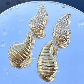 18K gold plated Stainless steel earrings, Intensity