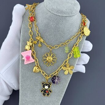 Necklace, 18K Gold Plated Steel