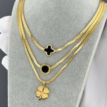 18K gold plated Stainless steel necklace, Intensity