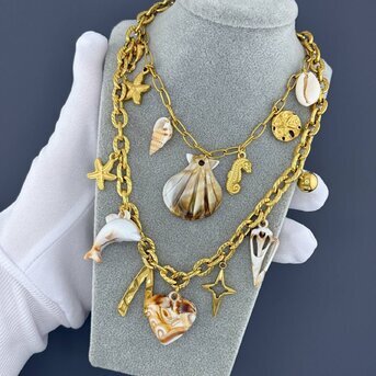 "Heart" Necklace, 18K Gold Plated Steel