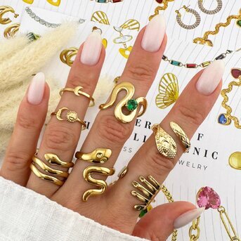 "Crescent" Ring, 18K Gold Plated Steel