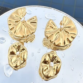 18K gold plated Stainless steel earrings, Intensity