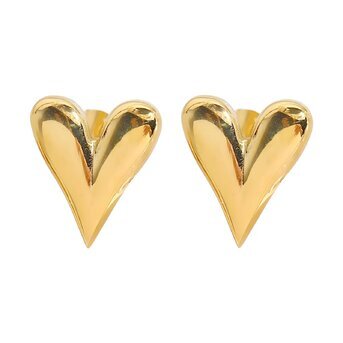 "Hearts" Earrings, 18K Gold Plated Steel