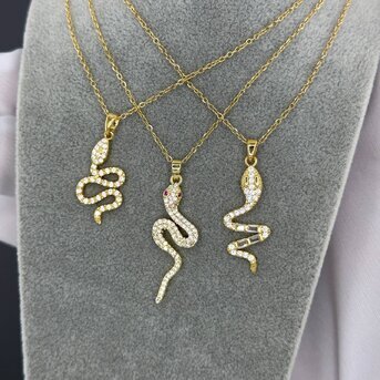 18K gold plated Stainless steel  "Snake" necklace, Intensity