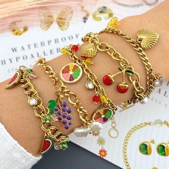 "Orange" Bracelet, 18K Gold Plated Steel
