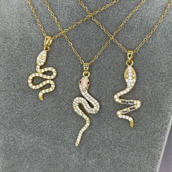 18K gold plated Stainless steel  "Snake" necklace, Intensity