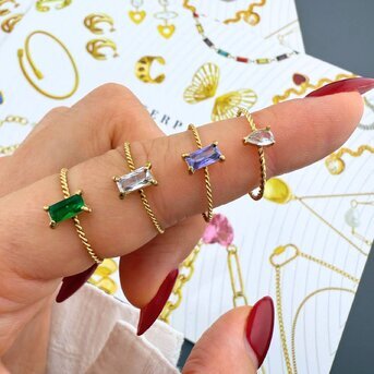 Ring, 18K Gold Plated Steel