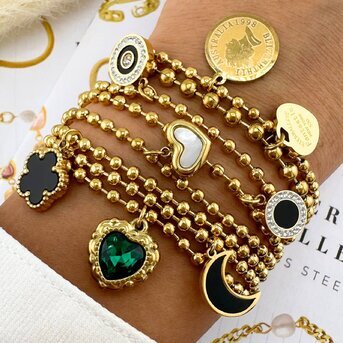 "heart" Bracelet, 18K Gold Plated Steel