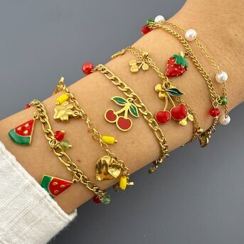 "Heart" Bracelet, 18K Gold Plated Steel