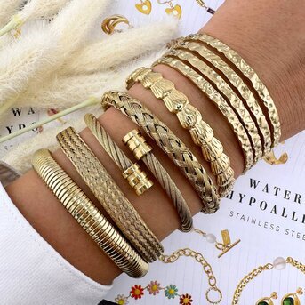 "Seashells" Bracelet, 18K Gold Plated Steel