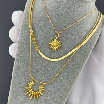 Necklace, 18K Gold Plated Steel