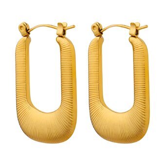 Earrings, 18K Gold Plated Steel
