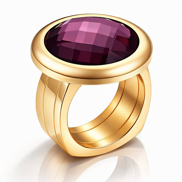 Ring, 18K Gold Plated Steel