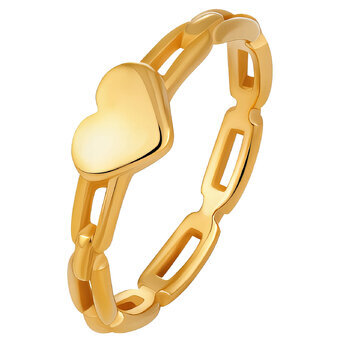 "Heart" Ring, 18K Gold Plated Steel