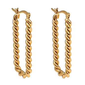 18K gold plated Stainless steel earrings, Intensity