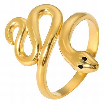 18K gold plated Stainless steel  "Snake" finger ring, Intensity