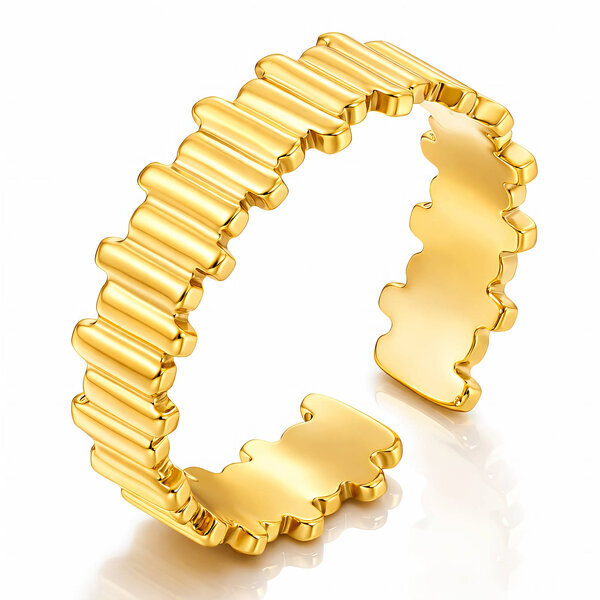 Ring, 18K Gold Plated Steel