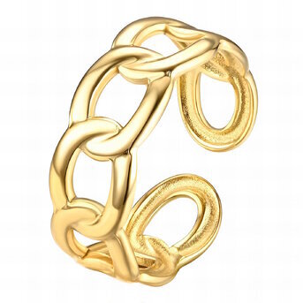 18K gold plated Stainless steel finger ring, Intensity