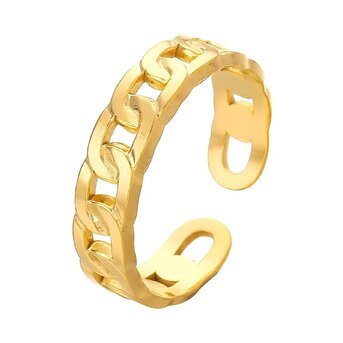 18K gold plated Stainless steel finger ring, Intensity