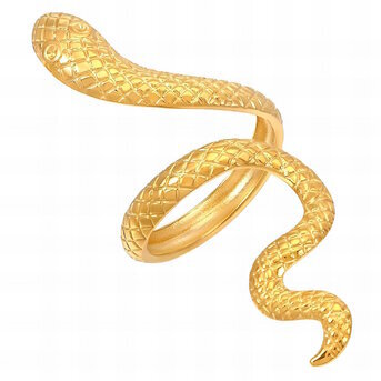 18K gold plated Stainless steel  "Snake" finger ring, Intensity