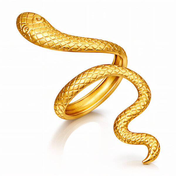 "Snake" Ring, 18K Gold Plated Steel