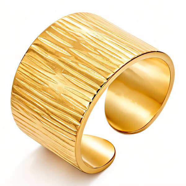 Ring, 18K Gold Plated Steel