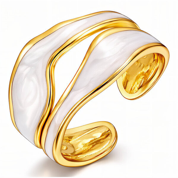 Ring, 18K Gold Plated Steel