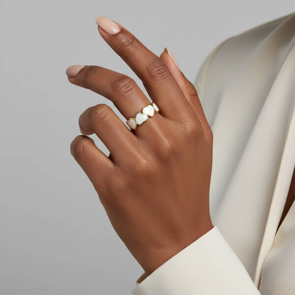 "Heart" Ring, 18K Gold Plated Steel