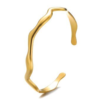 "Leaves" Bracelet, 18K Gold Plated Steel