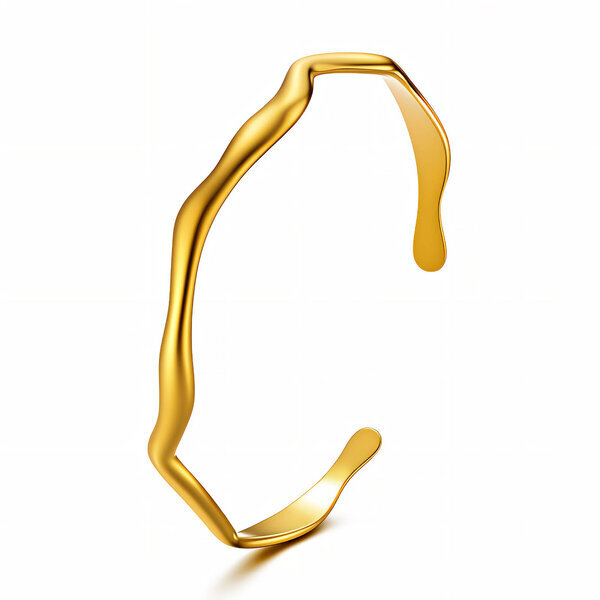 "Leaves" Bracelet, 18K Gold Plated Steel