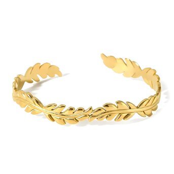 18K gold plated Stainless steel  "Leafs" bracelet, Intensity