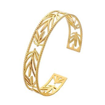 18K gold plated Stainless steel  "Leafs" bracelet, Intensity