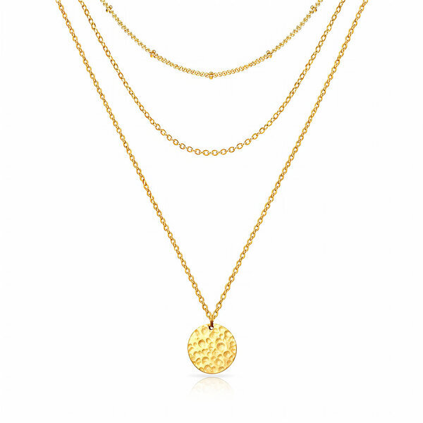 Necklace, 18K Gold Plated Steel