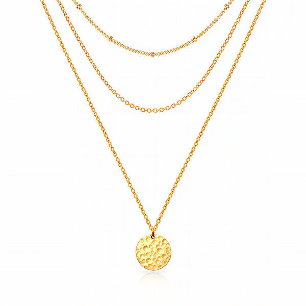 Necklace, 18K Gold Plated Steel