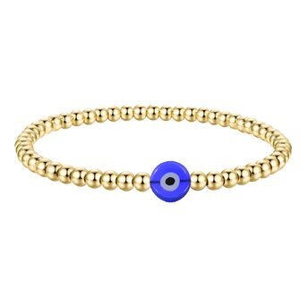 18K gold plated Stainless steel  "Evil Eye" bracelet, Intensity