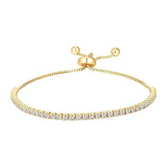 18K gold plated Stainless steel  "Tennis" bracelet, Intensity