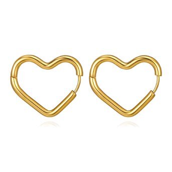 18K gold plated Stainless steel  "Hearts" earrings, Intensity