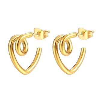 18K gold plated Stainless steel earrings, Intensity