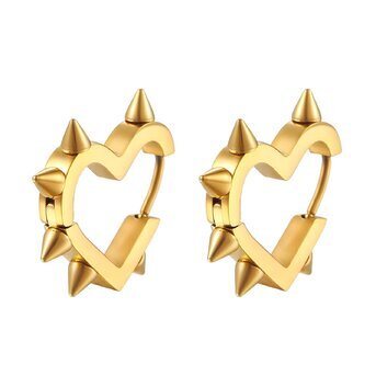 18K gold plated Stainless steel  "Heart" earrings, Intensity