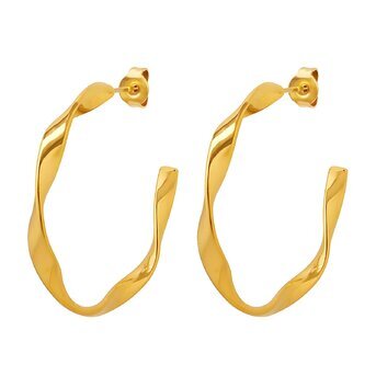 18K gold plated Stainless steel earrings, Intensity