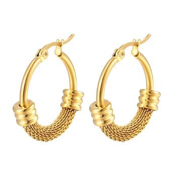 18K gold plated Stainless steel earrings, Intensity