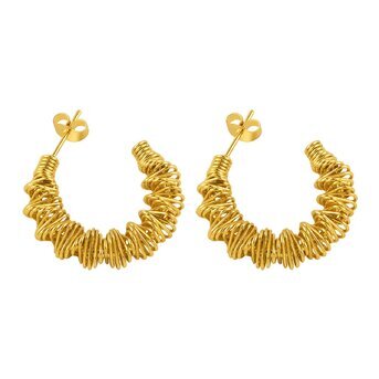 18K gold plated Stainless steel  "Spiral" earrings, Intensity
